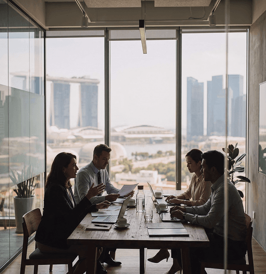 Team meeting in modern office